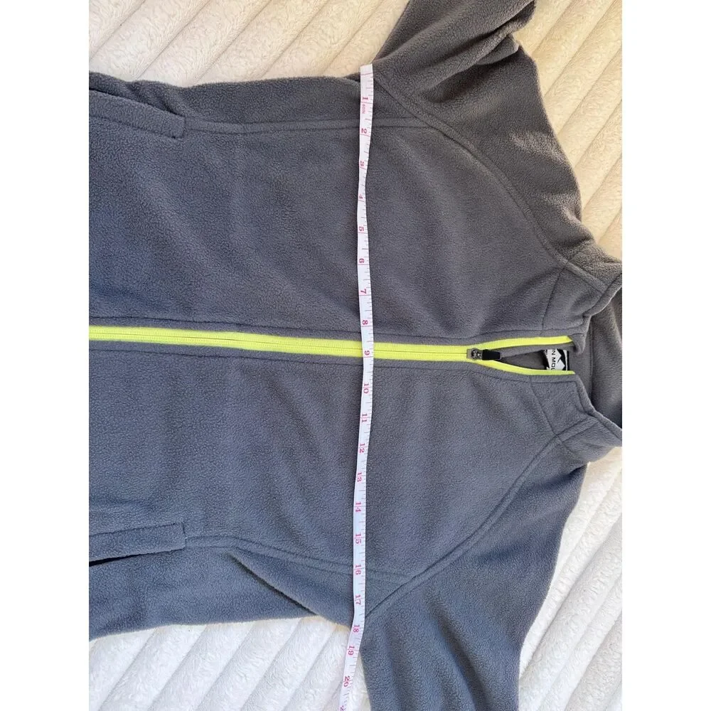 Sun Mountain Thermal Wear Gray & Neon Yellow Full-Zip Fleece Jacket Women's